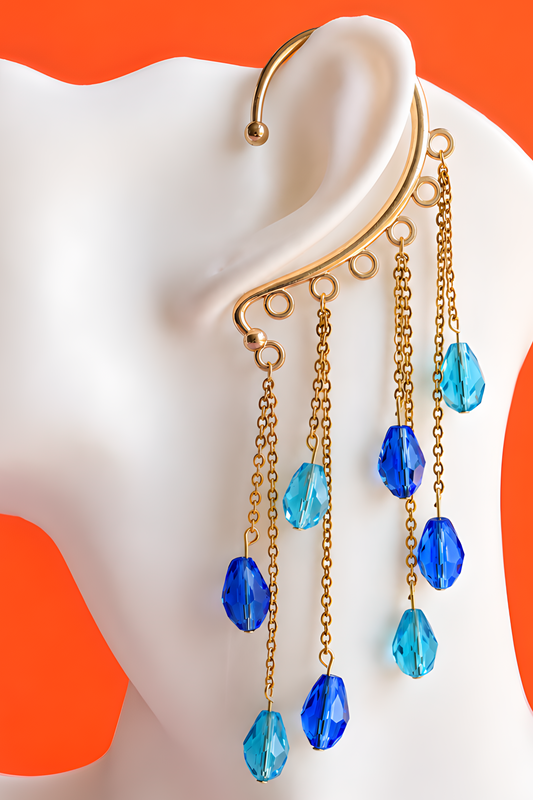 Laguna Cascade Ear Piece, handmade by Heavenly