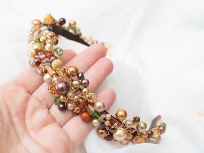 Marcela Multicoloured Pearls Headband